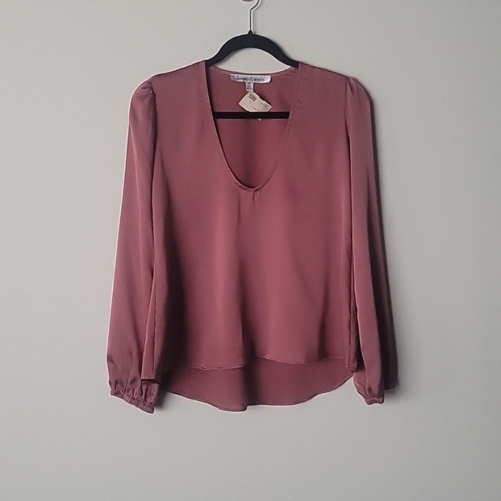 NWT Lovers Friends Daydream Blouse Mauve Pink Flowy Fairy BalletCore Blouse Top